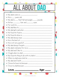 an all about dad poem with polka dots