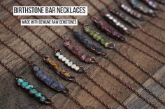 "Raw Birthstone Bar Necklace, Raw Crystal Jewelry, Boho Hippie Jewelry, Electroformed Jewelry, Gemstone Necklace ----------------------------------- DETAILS ⋙This listing is for a handmade birthstone necklace made with genuine raw gemstones! These necklaces are electroformed in copper and are custom made just for you. You get to select the birthstone you would like and the length of chain. ⋙These unique necklaces are created through a process known as electroforming, or growing copper onto an ob Copper Electroformed Jewelry, Gemstone Bar Necklace, Bar Necklaces, How To Wear Rings, Raw Gemstone Jewelry, Raw Crystal Jewelry, Natural Jewelry, Necklace Stone, Electroformed Jewelry