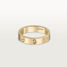 CRB4056100 - LOVE wedding band, 1 diamond - Yellow gold, diamond - Cartier Cartier Mens Wedding Band, Cartier Love Ring Diamond, Cartier Gold Ring, Cartier Band, Cartier Wedding Bands, Cartier Wedding Rings, Cartier Love Wedding Band, Ring Gold Diamond, Cartier Gold