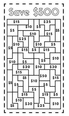 a printable coup sheet for the $ 500 game, which is in black and white