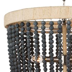 a chandelier with beads hanging from it