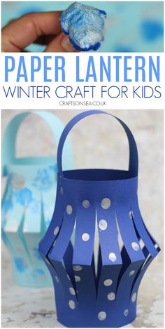 a paper lantern is shown with the words winter craft for kids