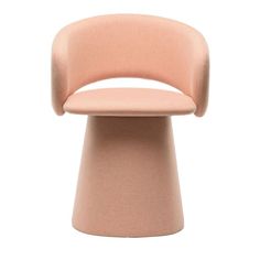 the plat chair is shown in light pink fabric