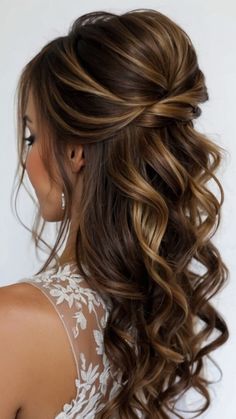 Discover stunning down bridal hairstyles for every type of hair - long short brown blonde - including elegant half up half down styles loose waves braids headband accents and more From timeless classics to trendy looks these hair ideas are perfect for your wedding day Wavy Hair For Bride, Wedding Hair Long Half Up Half Down, Medium Length Half Updo Wedding, Hairstyles For Medium Hair For Wedding, Long Hair Updo Half Up Half Down, Half Up Hairstyles For Bride, Messy Half Updo Wedding, Hair Updo Half Up Half Down, Long Brown Hair Wedding Styles