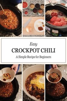 Crockpot Chili Made Easy: A Simple Recipe for Beginners - Simply Bugg Easy Crockpot Chilli, Easy Crockpot Chili, Easy Chili Recipe Crockpot, Bowl Of Chili, Crock Pot Inspired Recipes, Recipe For Beginners, Chili Recipe Crockpot, Crockpot Chili, Chili Bowl