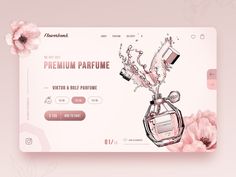 the landing page for an perfume store