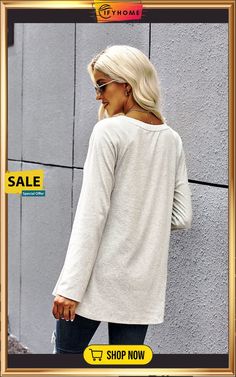 White Knit Tunic Top Casual Gray Long Sleeve Knit Top, Casual Long Sleeve Beige Knit Top, Chic Gray Long Sleeve Knit Top, Gray Long Sleeve Knit Top For Spring, Tops Long Sleeve, Oversized Pullover, Floral Jumpsuit, Blue Style, Knit Tunic