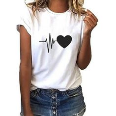 Women's Loose Short-Sleeved Spandex Long Sleeve Shirt Heart Print T-Shirt Casual Womens Long Sleeve Shirts for Layering O-Neck Top Womens Long Sleeve Compression Shirt Womens Long Sleeve Shirts for Layering Women's Loose Short-Sleeved Heart Print T-Shirt Casual O-Neck Top SizeUSUKEUBustLengthSleeveS483496CM/37.79''63CM/24.80''18.5CM/7.2''M6103694cm/39.4'''69CM/25.59''2024/7.4''L81238104CM/40.94''67CM/26.37''2024CM/7.6''XL101440108CM/42.52''69CM/27.17''2024/7.8''XXL121642112CM/44.09''71CM/27.96'' Model Pose, Oversize Women, Blouse Short Sleeve, Cheap T Shirts, Oversized Top, Valentines Day Shirts, T Shirt Oversized, Short Sleeve T Shirt, Mode Vintage