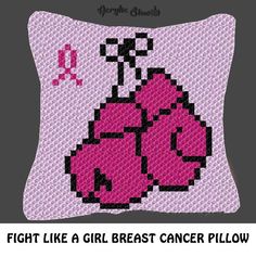 Fight Like A Girl Pink Ribbon Pink Boxing Gloves Breast Cancer Awareness crochet graphgan pillow pattern; C2C pillow pattern, crochet pillow case; pdf download; instant download C2c Pillow, Crochet Pillow Case, Pillow Pattern Crochet, Pink Boxing Gloves, Crochet Graphgan, Crochet Pillow Cases, Pink Gloves, Color Graphing, Graph Design