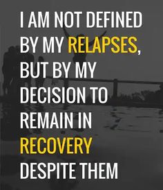 people walking across a bridge with the words i am not defined by my relapses, but by my decision to remain in recovery despite them