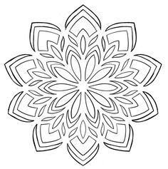 a black and white snowflake is shown in the shape of an intricate flower