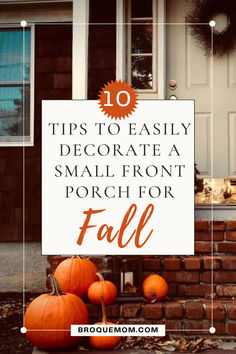 how to decorate a small front porch for fall Fall Porch Modern, Simple Pumpkin Porch Decor, Small Patio Fall Decor, Fall Decorations For Small Front Porch, Tiny Porch Fall Decor, Fall Decor Ideas For Small Porch, Small Fall Porch Decor, How To Decorate A Small Front Porch For Fall, Decorating Porch For Fall