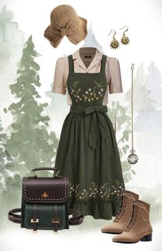 Green Pinafore Dress, Cottagecore Dress Green, Plant Outfits, Cottagecore Pinafore, Ways To Change Your Look, Dark Cottagecore Fashion, Artsy Outfit Ideas, Cottage Core Clothing, Goblincore Dress