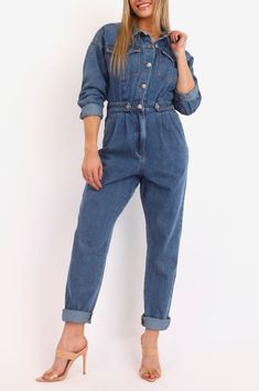 A one stop shop denim must have for fall! Pair with heels or a pair of sneakers and switch up the vibe with this versatile piece! Before you buy: True to size Relaxed pleated denim style You can cuff the bottom Casual High Rise Denim Jumpsuit For Fall, Utility Denim Blue Jumpsuits And Rompers For Fall, Utility Denim Blue Jumpsuit For Fall, Utility Style Dark Wash Jumpsuits And Rompers For Fall, Fall Utility Jumpsuits And Rompers In Medium Wash, Trendy Denim Jumpsuit For Fall, High Rise Relaxed Fit Jumpsuits And Rompers For Fall, Fall High Rise Relaxed Fit Jumpsuits And Rompers, Fall High Rise Relaxed Fit Denim Jumpsuit