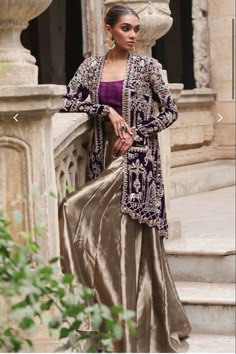 Dhaka Pajama, Jacket Sharara, Occasion Dresses Uk, Bridal Anarkali Suits, Raw Silk Lehenga, Anarkali Lehenga, Tandoori Masala, Sharara Suits, Embellished Jacket