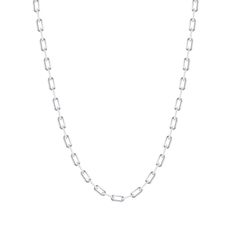 The perfect layering link for a finishing touch with your favorite outfit. This pleasing chain necklace will not only enhance your outfit, but also give additional shine and texture to your neck. Wear one of these and let every eye gaze at you. Product Information Metal Type: 14K Metal Weight: 9.5g -16” | 10.5g- 18” | 11.5g- 20” | 12.5g- 22” | 13.5g-24”. Metal Width: 3.5mm Guage: 100 SKU:LFORZ-100-3.5 Fine Jewelry Cable Chain Necklace, White Gold Link Chain Necklace, White Gold Link Chain Necklace Fine Jewelry, Classic Silver Chain Necklace For Layering, Everyday Adjustable White Gold Chain Necklace, White Gold Link Jewelry With Paperclip Chain, White Gold Link Necklace With Solid Construction, Everyday White Gold Link Chain Necklace, Fine Jewelry Paperclip Chain Link Necklace