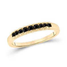 Metal Type 10kt Yellow Gold Style Bands Ring Size 7 Carats Total Weight * 1/4 Ct.T.W. Primary Gem Type Colored Black Diamond Primary Gem Shape Princess Primary Gem Color / Clarity Black / I2-I3 Widest Point Width 2 Mm (.12 Inches ) Gram Weight 1.11 Grams (Approximately) * Combined Diamond Weight Of 1/4 Carats Total Weight Represents A Range Of 0.23 - 0.28 Cts. T.W. All Colored Diamonds Are Treated To Permanently Alter Their Appearance. Diamond Band Ring, Diamond Rings Bands, Diamond Band, Diamond Bands, Gold Style, Womens Jewelry Rings, Black Diamond, Band Ring, Colored Diamonds