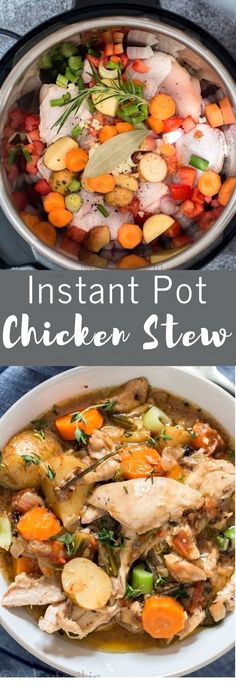 the instant pot chicken stew is ready to be eaten