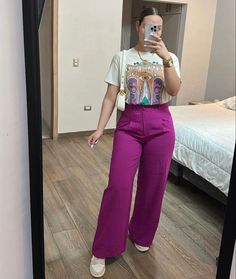 Erika Girardi Outfits, Retail Outfits Work Casual Summer, Outfits Curvy Juvenil, Sharon Jones, Effortless Outfit, Stylish Work Attire, Purple Pants, Business Casual Outfits For Work