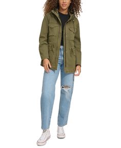 in stock Relaxed Fit Hooded Outerwear, Levi's Long Sleeve Utility Outerwear, Levi's Khaki Outerwear With Pockets, Levi's Hooded Spring Outerwear, Levi's Hooded Outerwear For Spring, Levi's Fall Utility Jacket With Pockets, Levi's Long Sleeve Utility Jacket For Fall, Levi's Utility Jacket With Pockets For Fall, Levi's Khaki Casual Outerwear