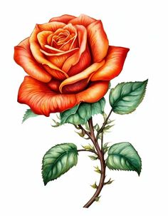 Rose Drawing Tattoo, Colour Flowers, Black Metal Art, Learn Watercolor Painting, Plant Tattoo, Flower Art Drawing, Flowers Digital, Rose Drawing