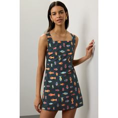 Multicolored fish print (100% Cotton). Casual dresses. Sleeveless. Square neck. Pull-on closure. 32" from shoulder to hemline. Imported. Ciao Lucia, Colorful Handbags, Rent The Runway, Fish Print, Closet Designs, Square Neck, Casual Dresses, Comfort Fit, Fish