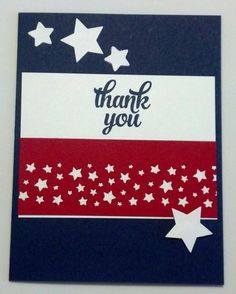 a thank card with stars on it