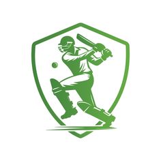 Cricket Player Logo Design Illustration Tree Saw