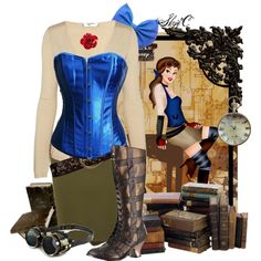 "Belle - Steampunk - Disney's Beauty & the Beast" by rubytyra on Polyvore Disney Cosplay Ideas, Cosplay Ideas Diy, Disney Inspired Fashion, Steampunk Wedding, Steampunk Diy