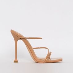 Nude Sandal Mules Trendy Beige Strappy Sandals, Trendy Brown Fitted Sandals, Beige Fitted Sandals For Spring, Casual Fitted Beige Sandals, Fitted Beige Heels For The Beach, Hot Pink High Heels, Strappy Mules, Mule Heels, Perfect Heels