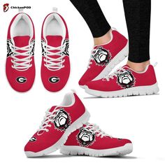 Georgia Bulldogs Unisex Running Shoes For Fans Gifts Georgia Bulldog Shoes, Dickinson College, Georgia Bulldog, Cal State, University Of Houston, Shoes Sport, Georgia Bulldogs, Sport Sneakers, Unisex Design