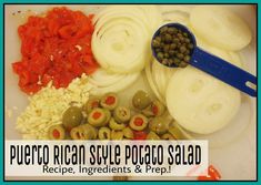 the ingredients for mexican style potato salad in a bowl