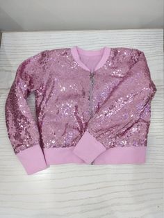 This bomber adds trendy look to her wear! Comfortable, elegant and shiny at the same time! We make such bombers for women as well. Do not hesitate to order! Burgundy Sequin Dress, Gold Sequin Jacket, Gold Sparkle Dresses, Ivory Girls Dress, Sequin Costume, Sequin Coats, Blush Flower Girl Dresses, 1st Birthday Dresses, Girl Jacket