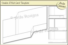 the double sided card templates are shown in white and have two sections for each side