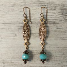 Elegant Bronze Jewelry With Patina, Elegant Turquoise Metal Chandelier Earrings, Elegant Adjustable Jewelry With Patina, Adjustable Elegant Jewelry With Patina Detail, Elegant Turquoise Brass Jewelry, Elegant Green Patina Earrings, Elegant Turquoise Pierced Earrings, Turquoise Nickel-free Brass Jewelry, Elegant Patina Earrings