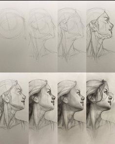 three different views of the same person's head and neck, with various angles to each