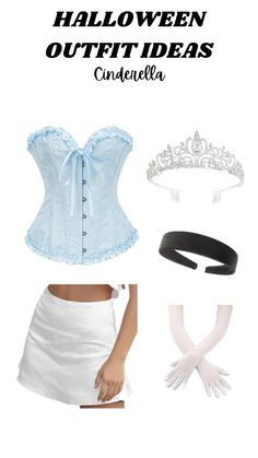 a woman wearing a corset and headband with text that reads halloween outfit ideas for