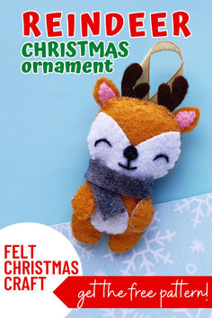 a felt christmas ornament with a deer on it