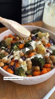 19K views · 98 reactions | Maple Dijon Veggie Bowls!

I did a Q&A recently and got SO MANY questions about my time in the convent which is always fun to talk about. People are always intrigued by why/ how/ when I left so I figured I would touch on it a little more.

More in the comments.

BUT THESE ROASTED VEGGIE BOWLS: they’re so simple to make and just feel like the epitome of fall in a bowl to me 🥰

Comment ‘recipe’ to get the full recipe sent to you but here are the ingredients:
For the roasted veggies:
* 1 large head of broccoli cut into small florets (about 2 cups)
* 1 small head cauliflower cut into small florets (about 2 cups)
* 2 large carrots peeled and sliced
* 1 can 15 oz chickpeas drained and rinsed
* ½ a red onion sliced
* 1 tablespoon of olive oil
* ½ teaspoon garlic powder