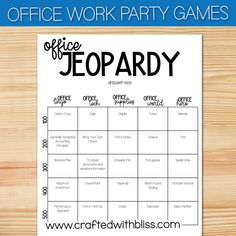 the office work party game is shown in black and white