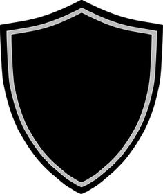 a black and white image of a shield on a white background, it is easy to change colors