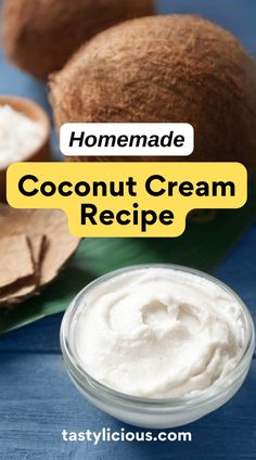 Easy Homemade Coconut Cream | homemade coconut cream from shredded coconut | Homemade Coconut Cream Recipe | refreshing spring recipes | quick lunch recipes | dinner ideas | easy dinner recipe | healthy dinner recipe Fresh Shredded Coconut Recipes, What To Do With Fresh Coconut, Fresh Coconut Meat Recipes, Coconut Flesh Recipes, How To Make Coconut Cream, Fresh Coconut Recipe, Coconut Meat Recipes, Coconut Cream Recipe, Refreshing Spring Recipes