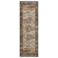 a large rug with an ornate design on the bottom and sides, in grey tones