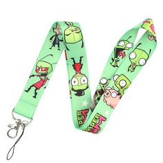 Invader Zim Cartoon Characters Gir Dib Gaz Themed Green ID Badge Holder Lanyard Lanyard mesures 17.7" (45 cm) long Great for holding keys, glasses, ID cards, phones, cameras and more Check out our store for more! Anime Lanyard, Lanyard Id Holder, Badge Lanyard, Cartoon Series, Key Lanyard, Lanyard Keychain, Retro Kids, Invader Zim, Retro Cartoons