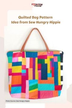 Quilted Bag Pattern Idea from Sew Hungry Hippie Quilted Bag Pattern Idea from Sew Hungry Hippie Quilted Shopping Bag Patterns, Tote Pattern