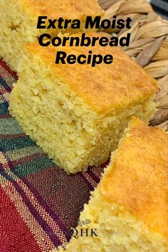 A basket of fluffy extra moist cornbread is the perfect side dish to any meal. Extra Moist Cornbread, Moist Cornbread Muffins, Cornbread Recipe From Scratch, Super Moist Cornbread, Easy Yeast Rolls, Easy Cornbread, Easy Cornbread Recipe, Best Cornbread Recipe