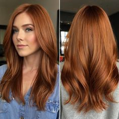 Trendy Copper Hair Color IdeasClassic Layered Cu Braided Styles, Layered Cut, Thicker Hair, Soft Waves, Copper Hair, Strawberry Blonde, Style At Home