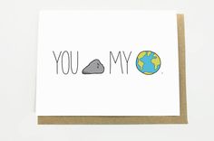 a card with the words you're my and a rock in front of it