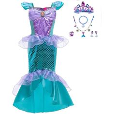 The Little Mermaid Costume For Girls Is Made Of Non Itchy And Comfortable Fabric, Which Is Soft, Comfortable And Easy To Wear. Mermaid Costume Is A Perfect Gift For Girls To Dress Up For Birthday Parties, School Clothes, Role Plays, Holiday Clothes, Halloween, Christmas, Photography And Other Occasions. Every Girl Hopes To Be A Mermaid In Her Childhood.Mermaid Princess Dress Is The Best Gift For A Little Girl To Make Your Little Princess A Real Mermaid. The Main Fabric Of The Costume Is Polyeste The Little Mermaid Costume, Mermaid Princess Dress, Angora Sweater Dress, Girls Mermaid Costume, Lil Mermaid, Real Mermaid, Princess Halloween, Little Mermaid Costume, Pink Skater Dress