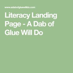 a green background with the words library landing page - a dab of glue will do